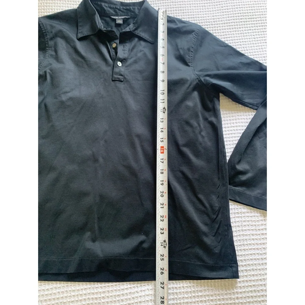 Banana Republic Mens Large Polo shirt Long Sleeves Black